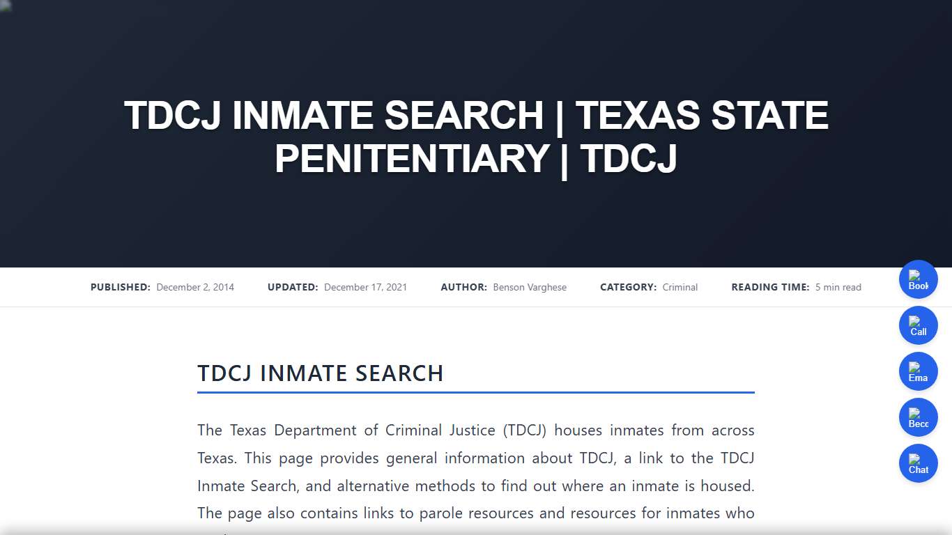 TDCJ Inmate Search | Texas State Penitentiary | TDCJ